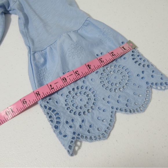 J. Jill Eyelet Bell Sleeve Tunic Top Blue | Size Small - Picture 12 of 16